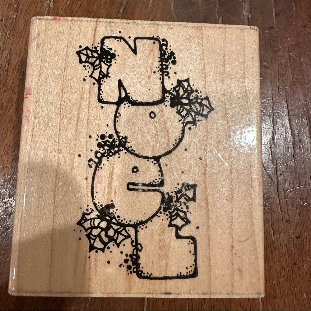 Wooden Noel Rubber Stamp